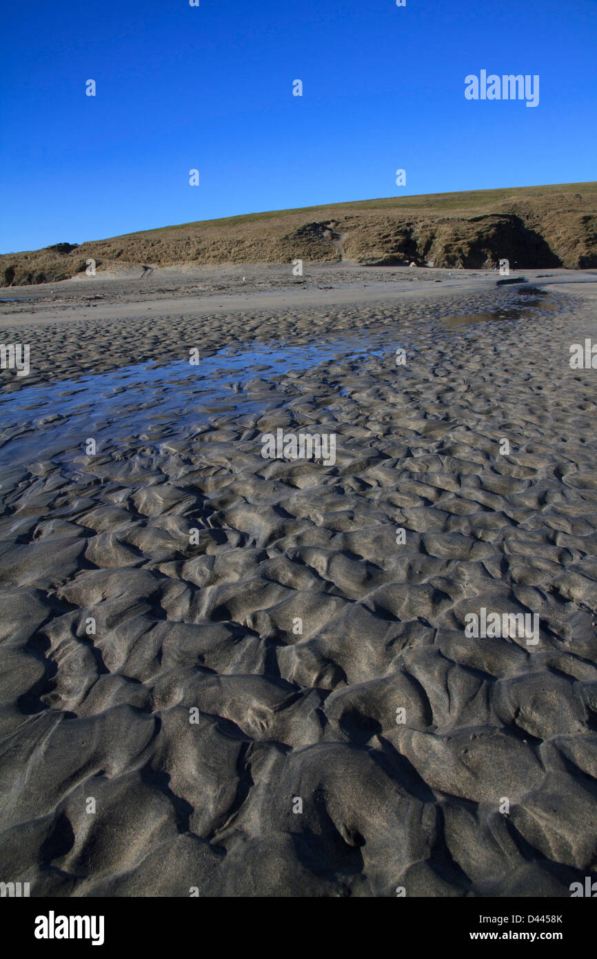 Des modèles dans le sable, St Ninian's Isle tombolo, îles Shetland, Écosse Banque D'Images