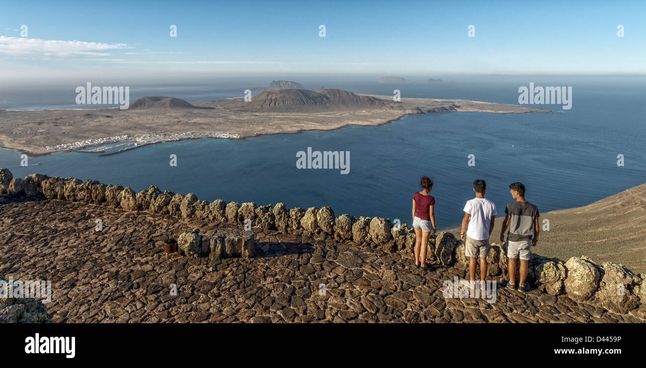 Mirador del Rio, point de vue, l'île de Graciosa, Lanzarote, îles Canaries, Espagne Banque D'Images