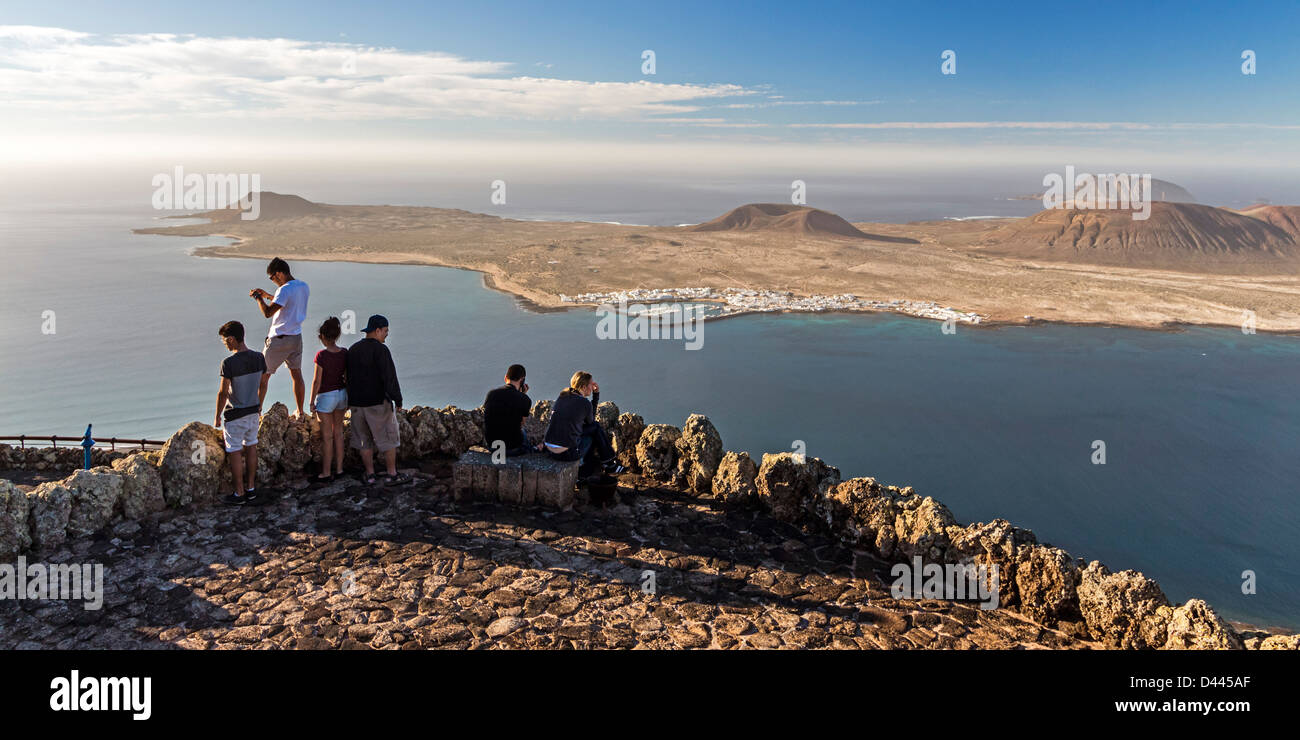 Mirador del Rio, point de vue, l'île de Graciosa, Lanzarote, îles Canaries, Espagne Banque D'Images