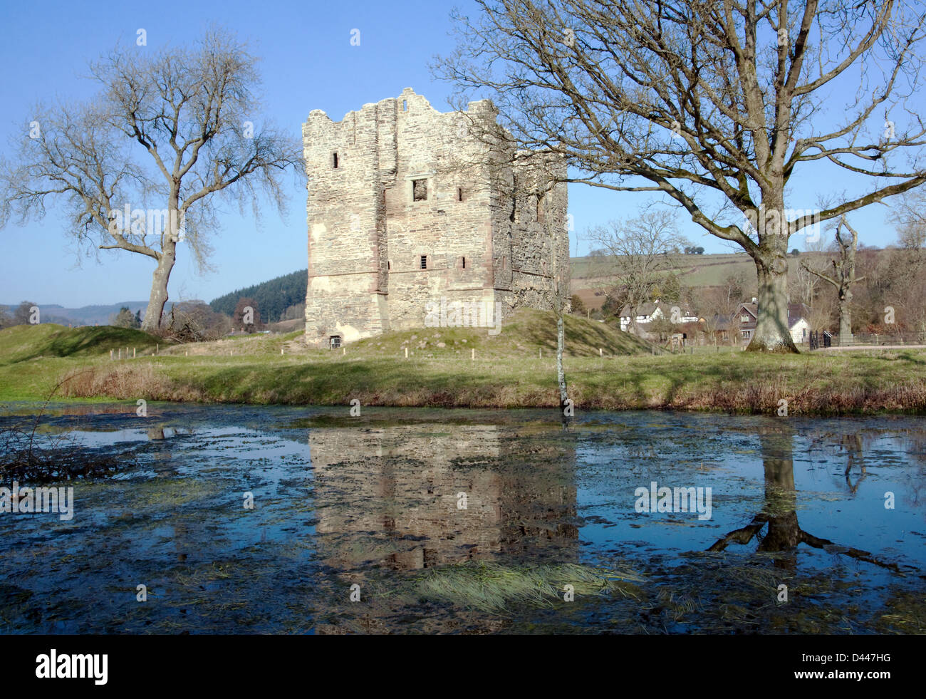 Le château récemment restauré Hopton dans Shropshire près de Ludlow Craven Arms et château des évêques Banque D'Images
