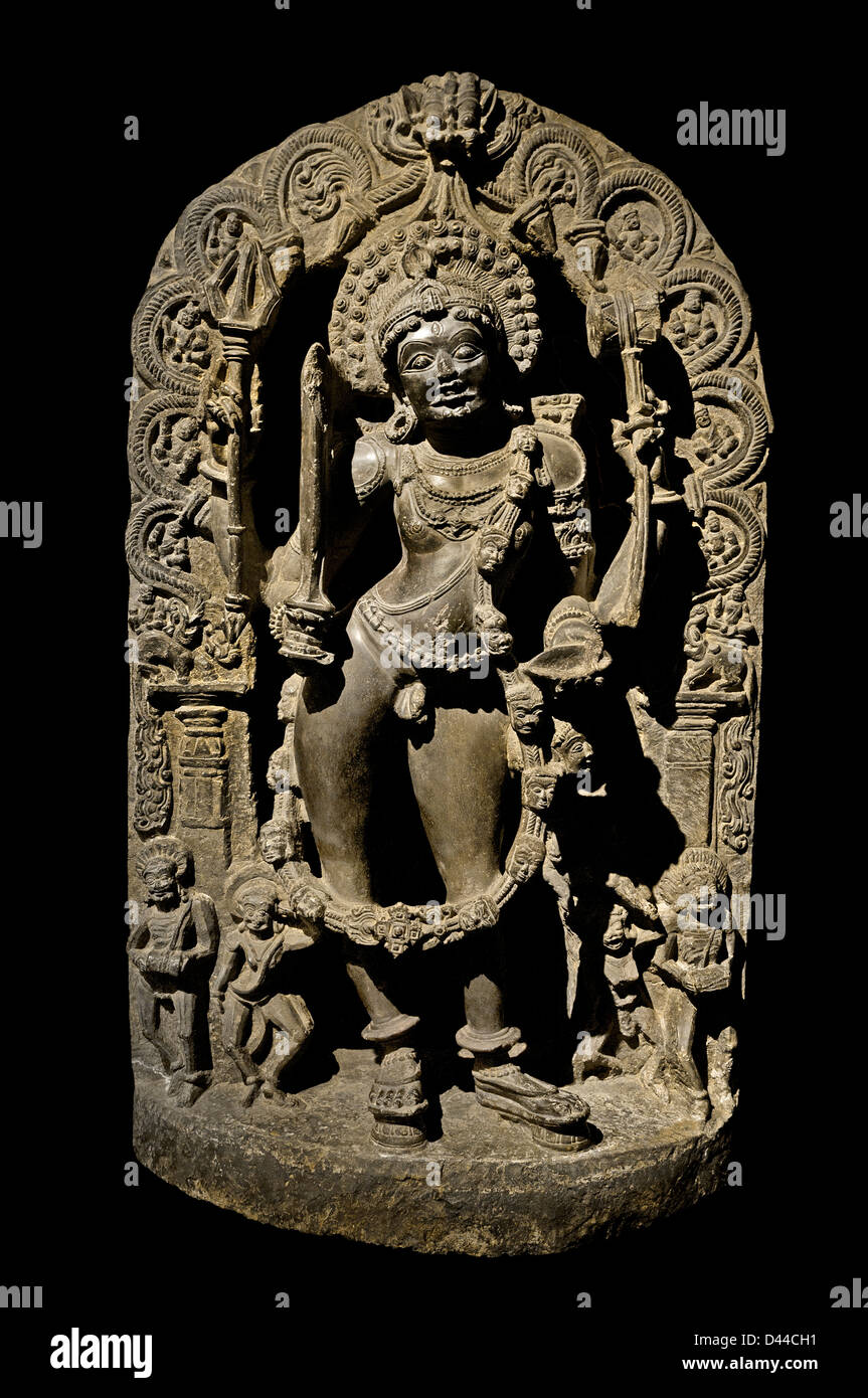 Kal Bhairava (Kaala Bhairab Annadhaani Bhairadya Bheruji Bhairo Bhairon Bald Bhairavarr Vairavar ) 8 100 Karnataka Inde Hindu Banque D'Images