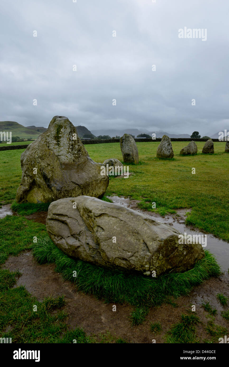 Le cercle de pierres de Castlerigg, près de Keswick, Lake District, Cumbria. Le nord-ouest de l'Angleterre.36MPX,HI-RES Banque D'Images