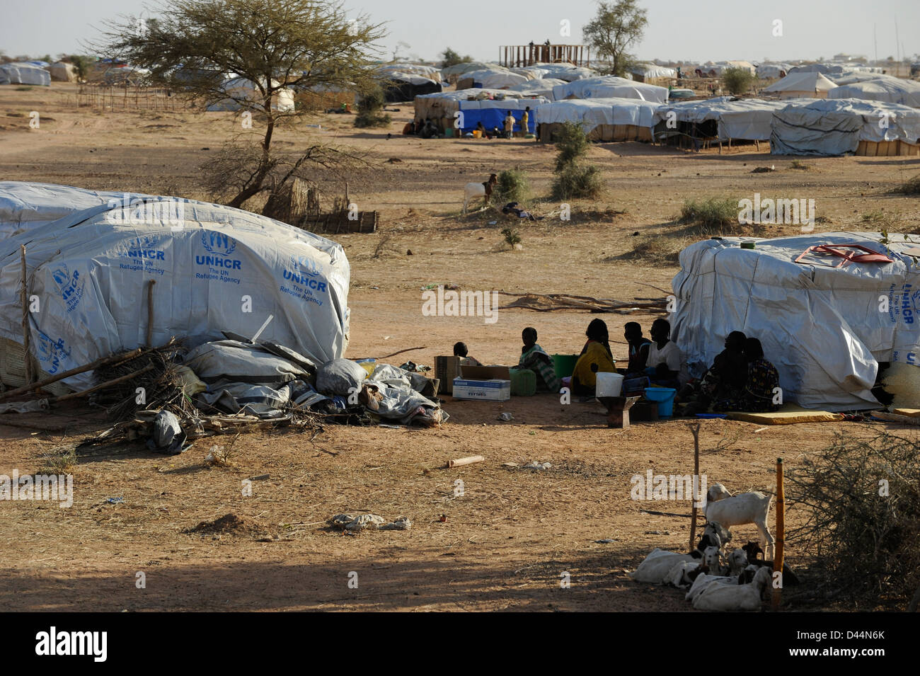 Djibo, BURKINA FASO, la plupart des réfugiés maliens du camp de réfugiés touareg, à Mentao du HCR, ils ont fui en raison de la guerre et de la terreur islamiste au Mali Banque D'Images