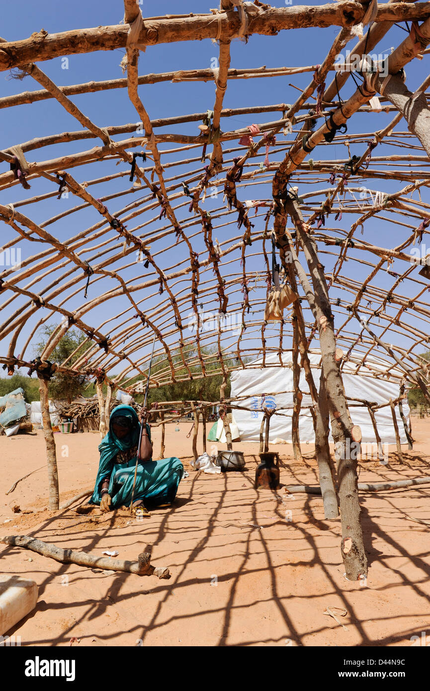 Djibo, BURKINA FASO, la plupart des réfugiés maliens du camp de réfugiés touareg, à Mentao du HCR, ils ont fui en raison de la guerre et de la terreur islamiste Banque D'Images