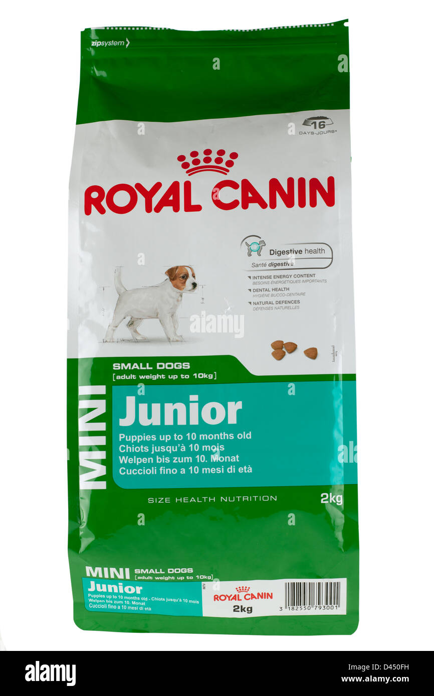 Sac de 2 kg de Royal Canin junior mini puppy dog food Photo Stock - Alamy