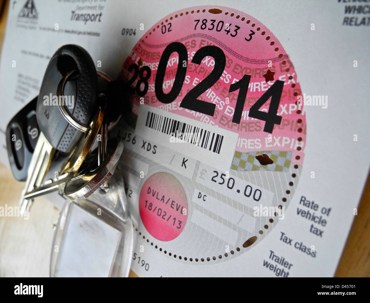 Disque d'impôt DVLA UK DE Banque D'Images