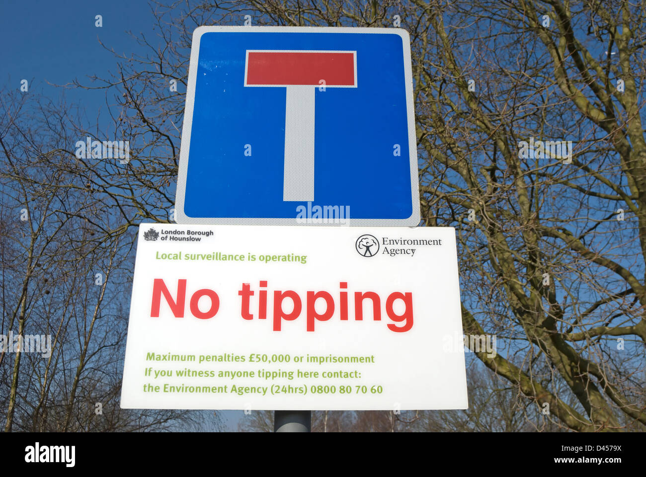 Pas de pourboires et non par le biais de la signalisation routière, Osterley, Middlesex, Angleterre Banque D'Images