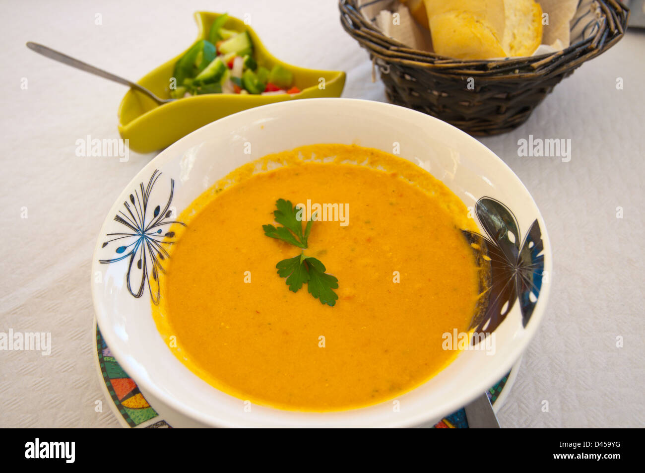 Soupe de légumes froide gaspacho de Las Palmas de Gran Canaria Gran Canaria island ville des îles Canaries Espagne Europe Banque D'Images