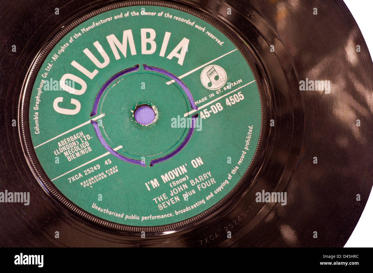 Columbia Record Label sur un seul disque vinyle 45 tours Photo Stock - Alamy