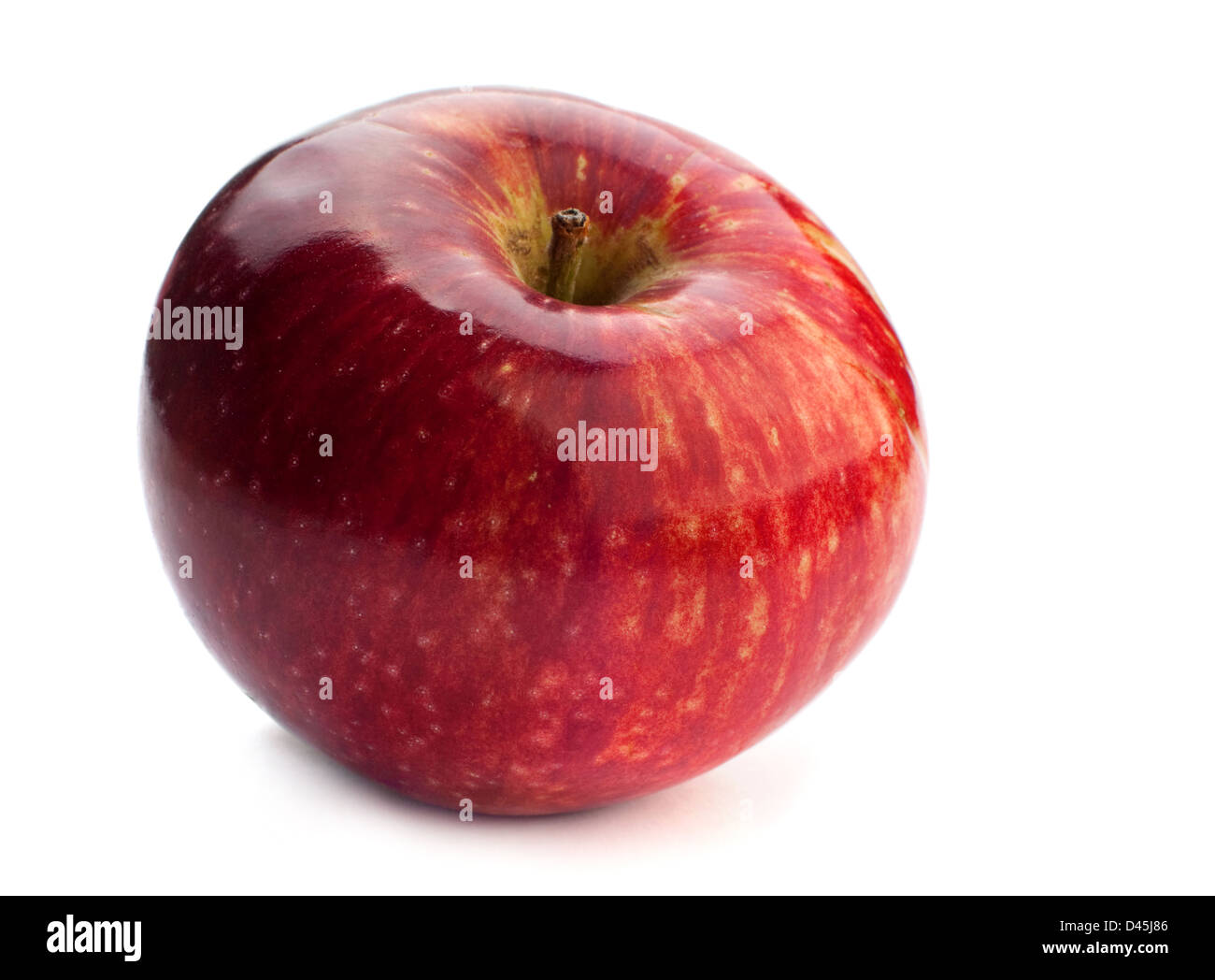 La pomme rouge sur fond blanc Banque D'Images