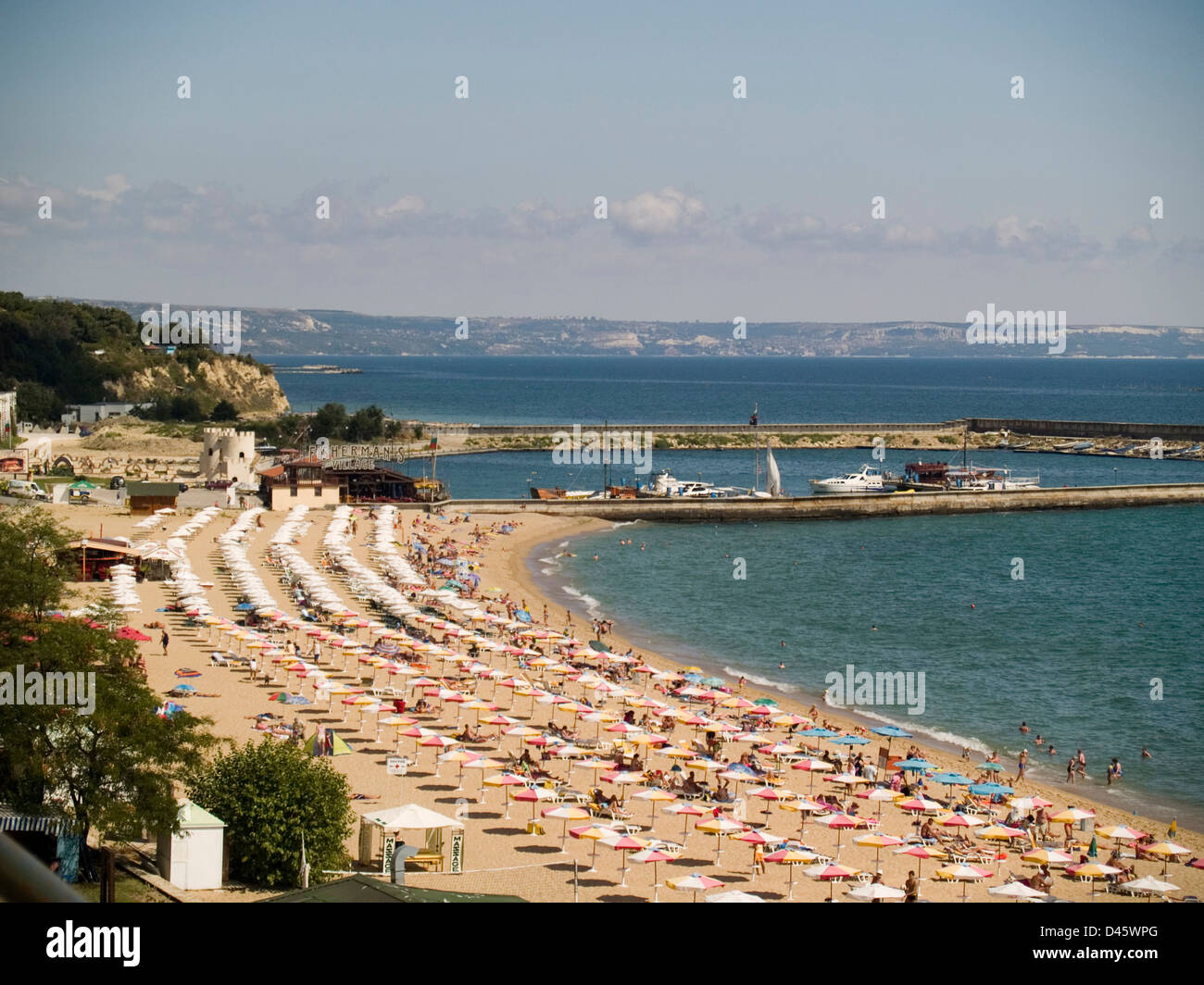 Soleil sur plage de Bulgarie Banque D'Images