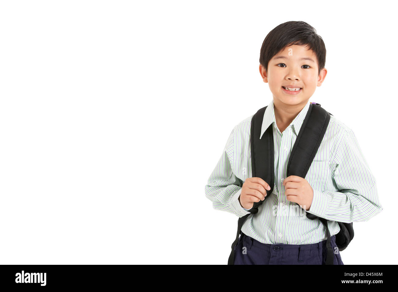 Studio Shot of Garçon chinois en uniforme d' Banque D'Images