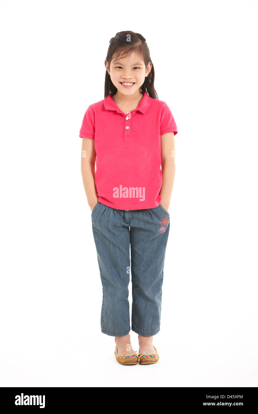 Longueur totale Studio Shot of Chinese Girl Banque D'Images
