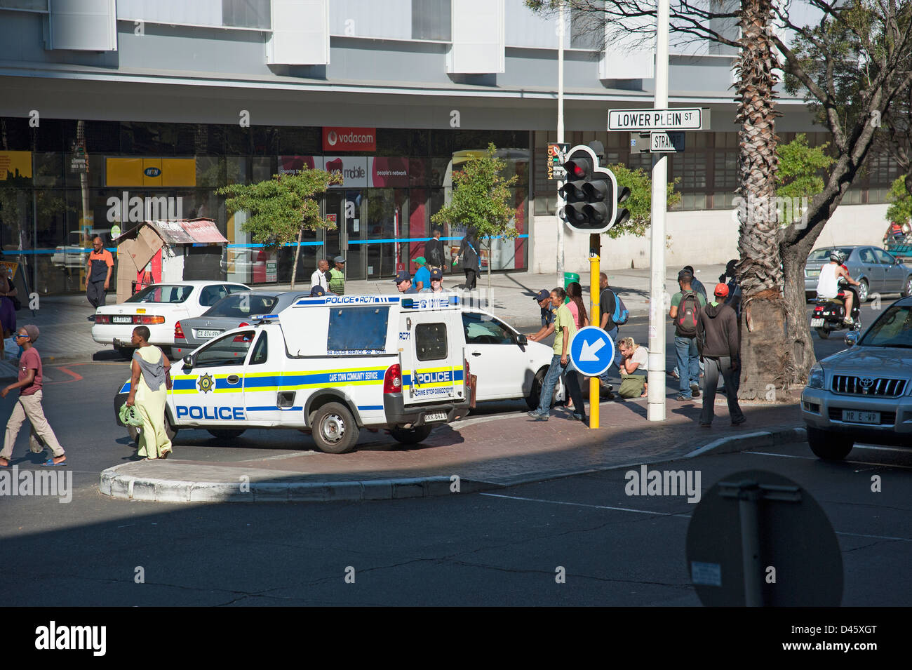 Participation à la police un accident de la circulation en centre-ville du Cap Afrique du Sud Banque D'Images