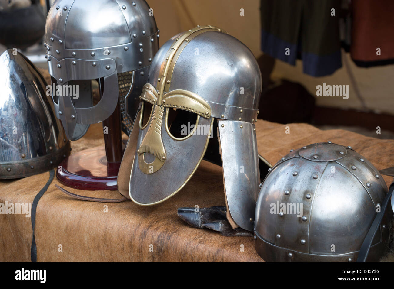 Près de Musée Jorvik Viking helmets Banque D'Images