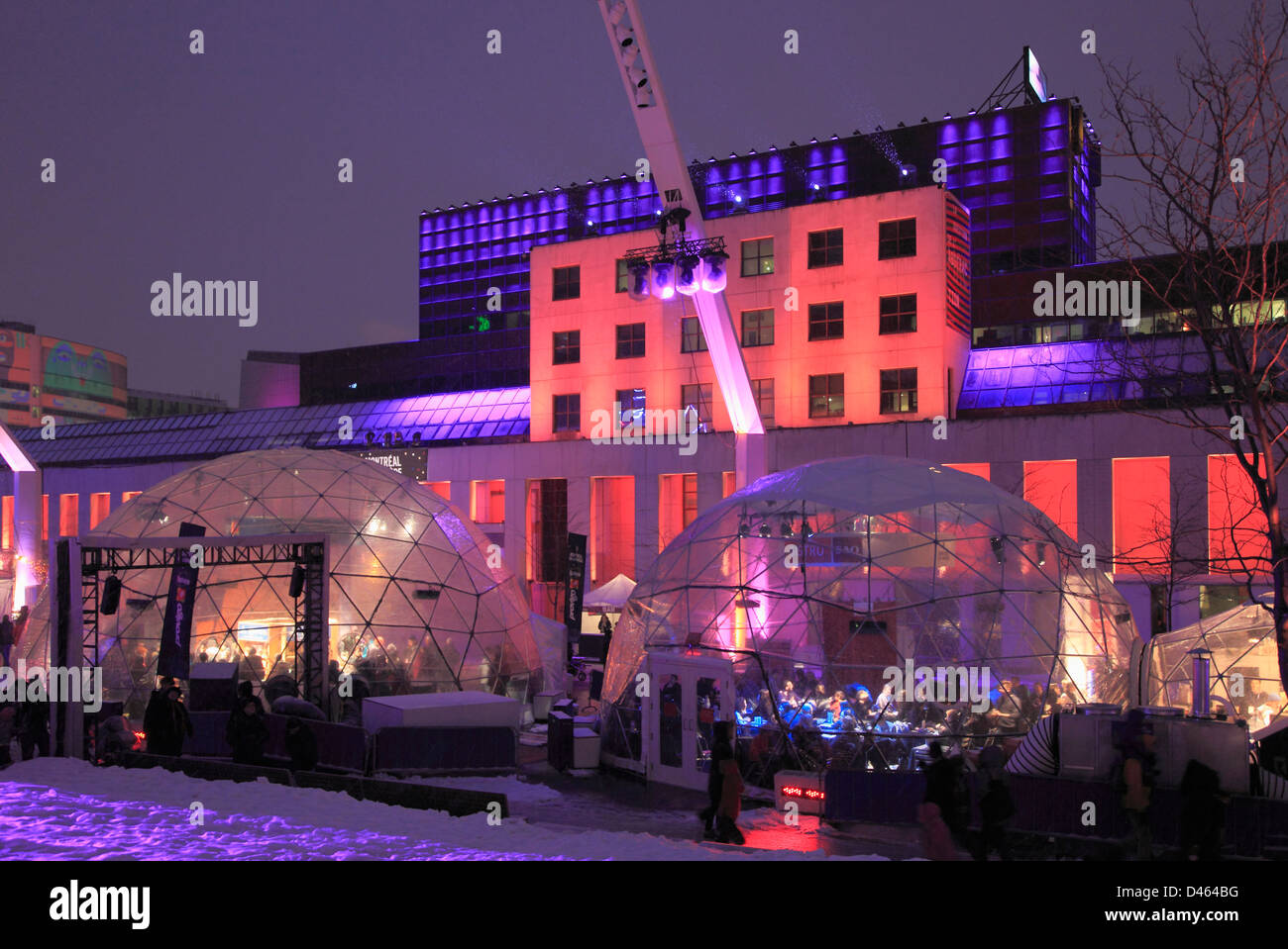 Canada, Québec, Montréal, Montréal en lumière, le festival d'hiver, la Place des Festivals, Banque D'Images