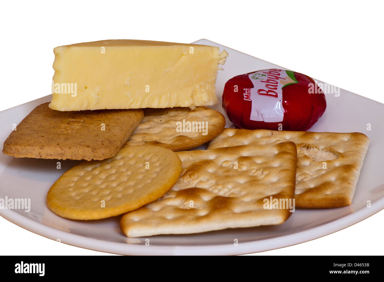 Assiette de fromage et des biscuits Banque D'Images
