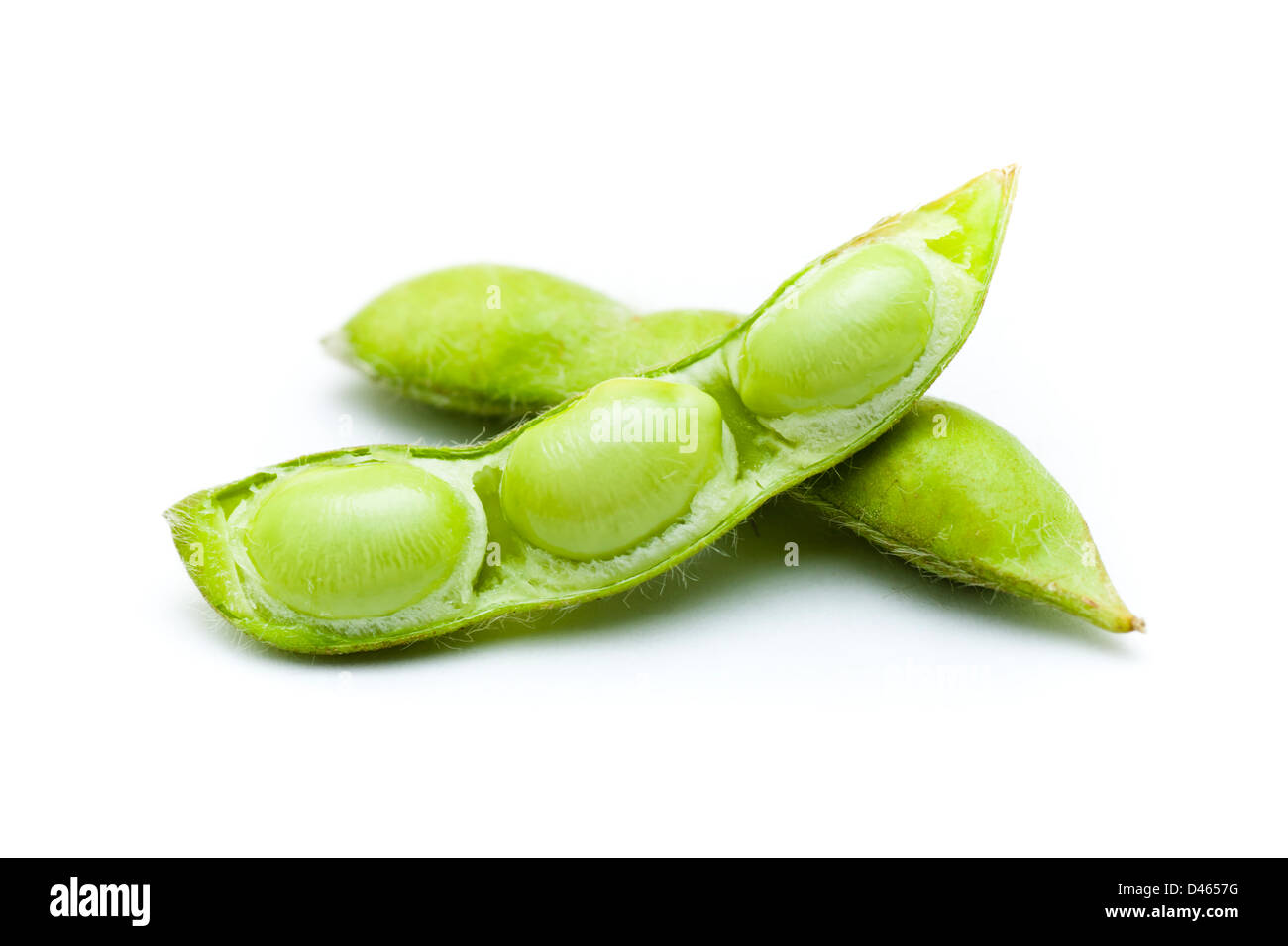 Close-up of soybean sur fond blanc Banque D'Images