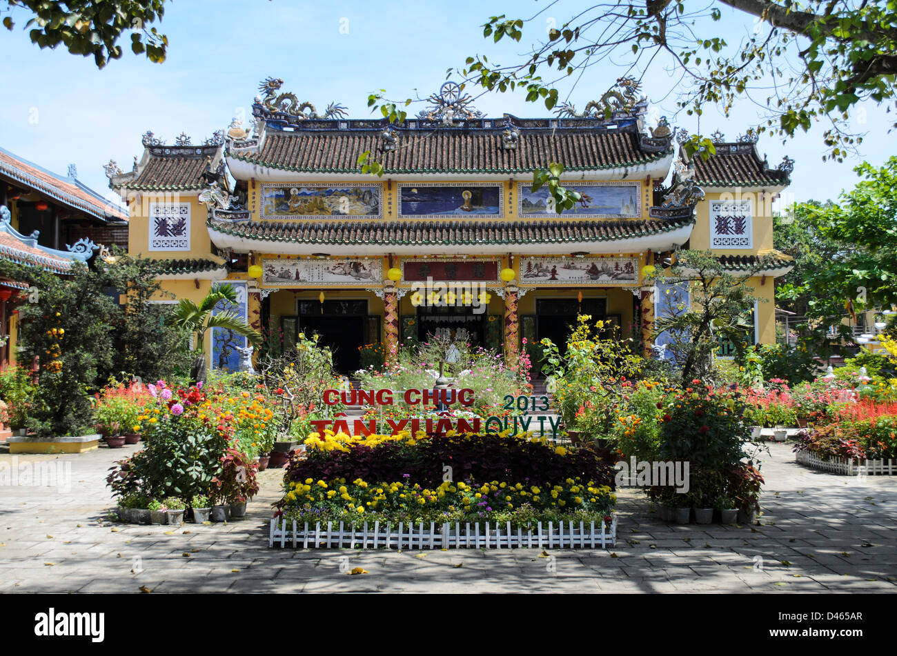 Temple chinois dans Hoian hoi An Vietnam Banque D'Images