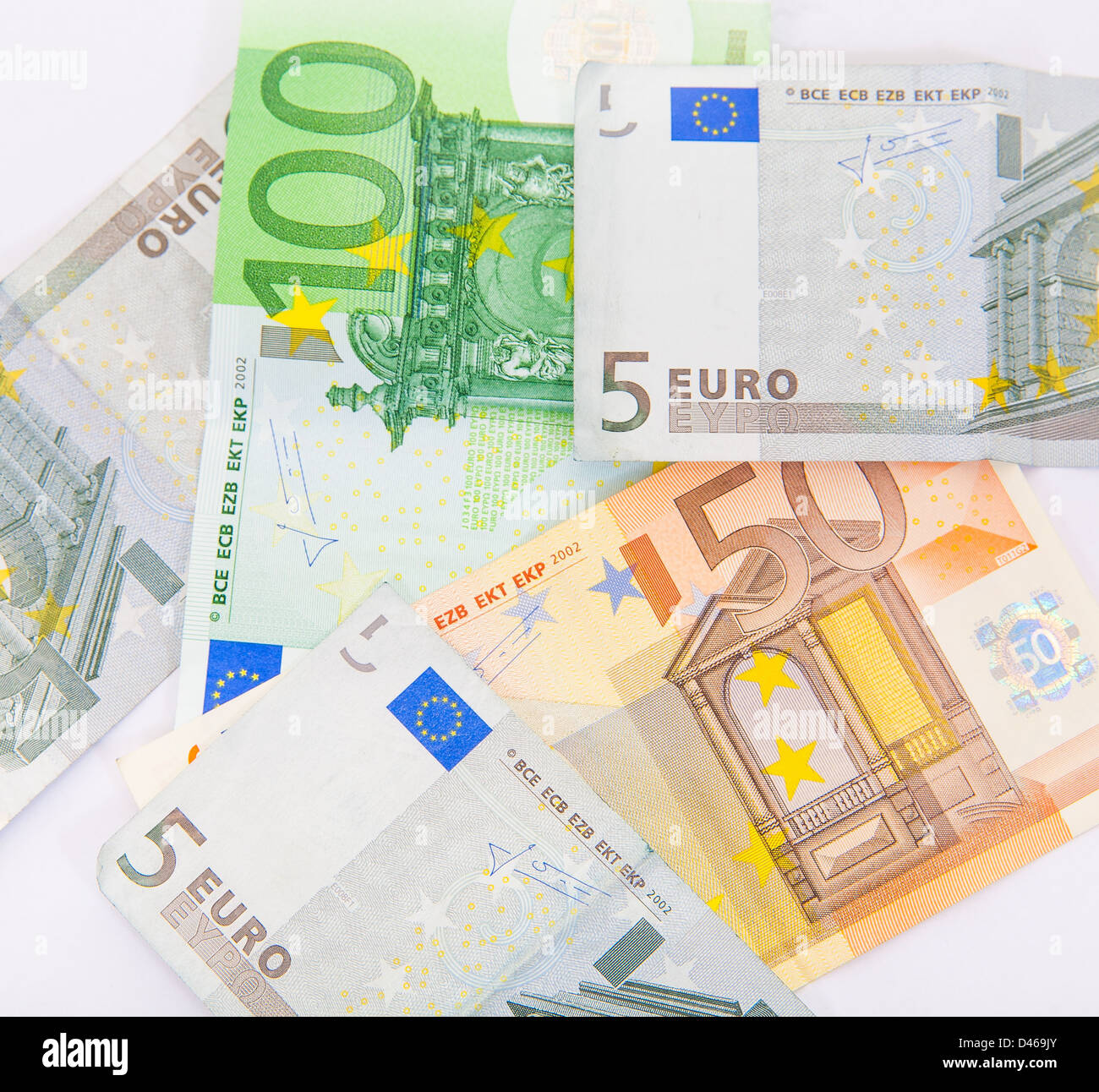 Pile de billets de monnaie euro background Banque D'Images