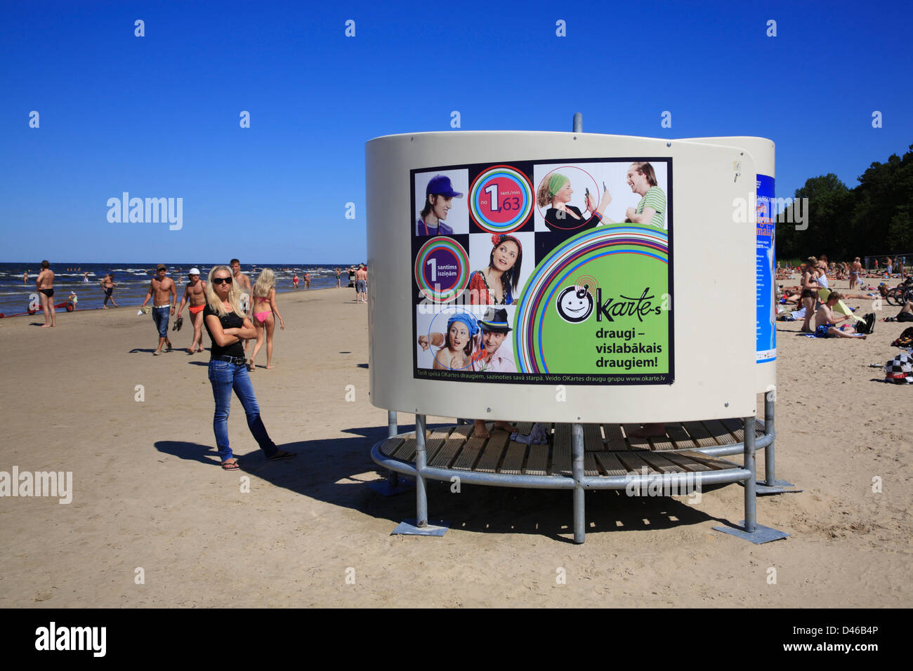 Plage de Majori, Jurmala, à la mer Baltique, l'évolution des prix, Riga Lettonie Banque D'Images