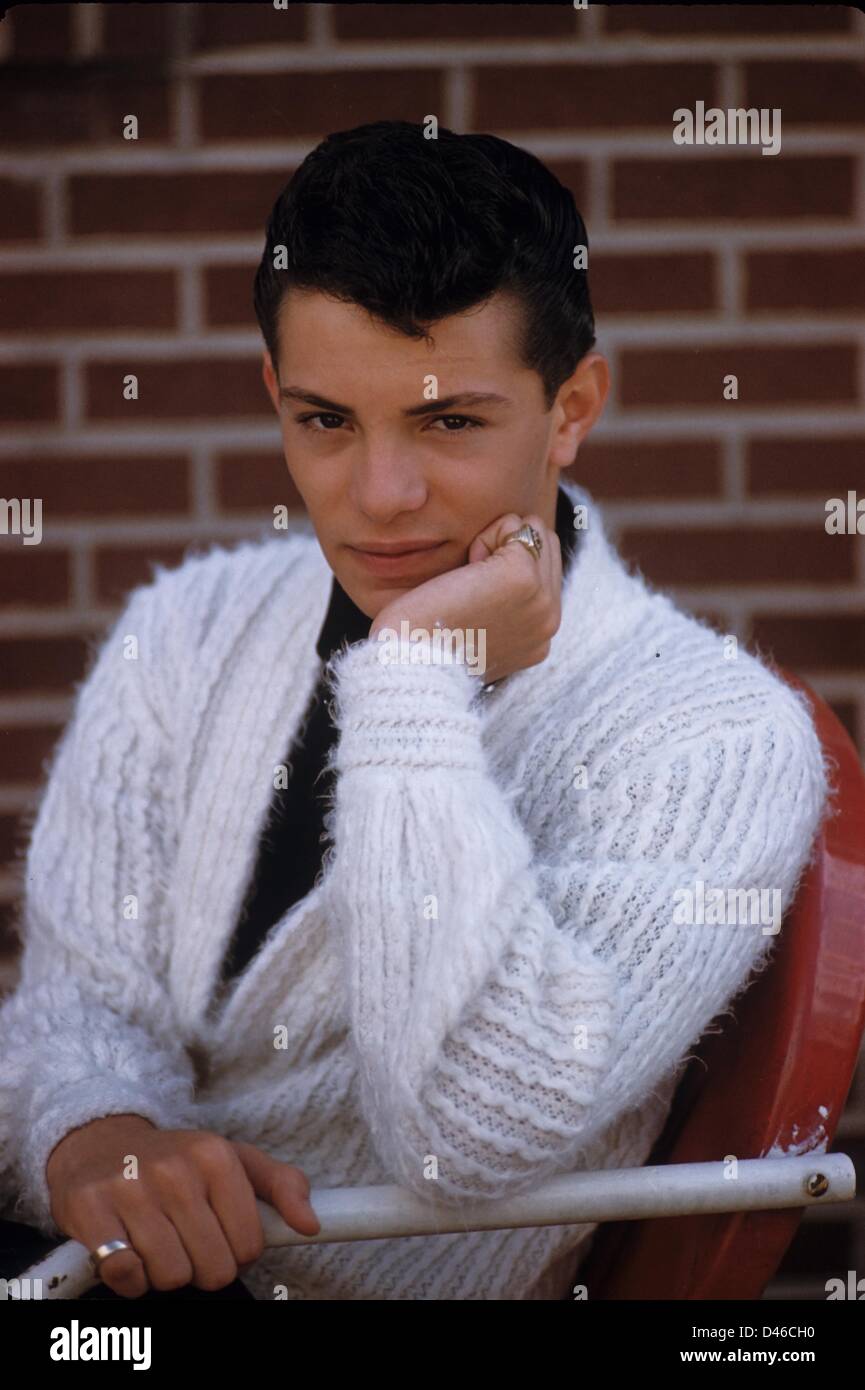 FRANKIE AVALON 1958.(Image Crédit : © Jack Stager/Globe Photos/ZUMAPRESS.com) Banque D'Images