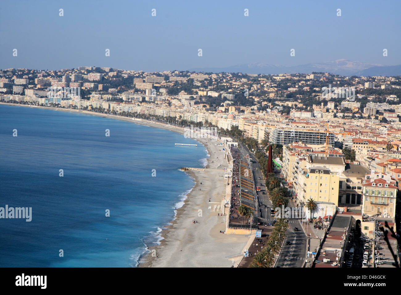 Vue aérienne de la ville de Nice, Côte d'Azur, Provence, France Banque D'Images