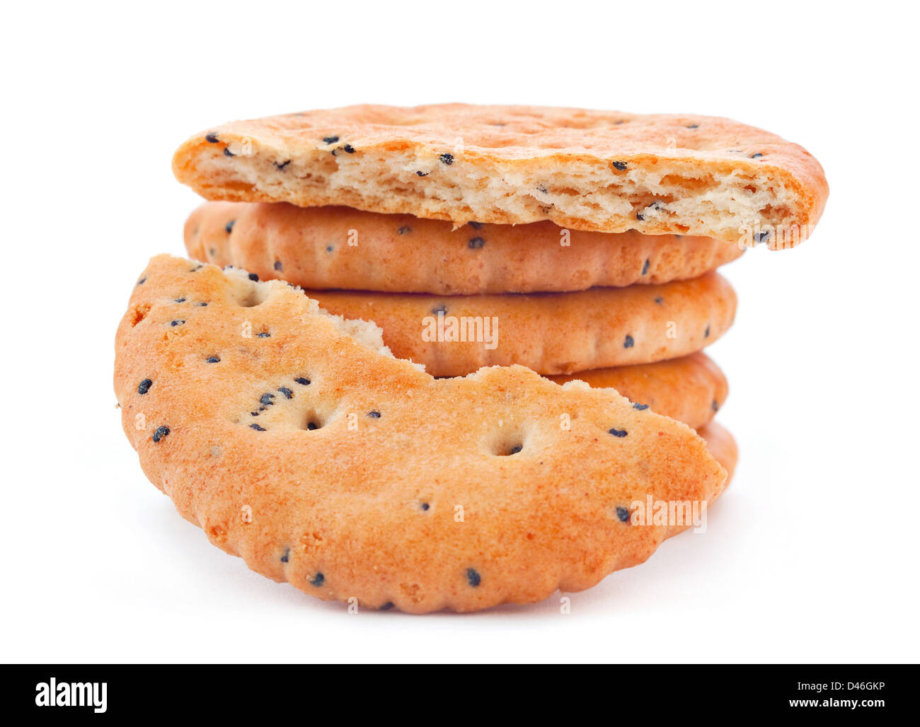 Biscuit salé avec des graines de pavot Banque D'Images