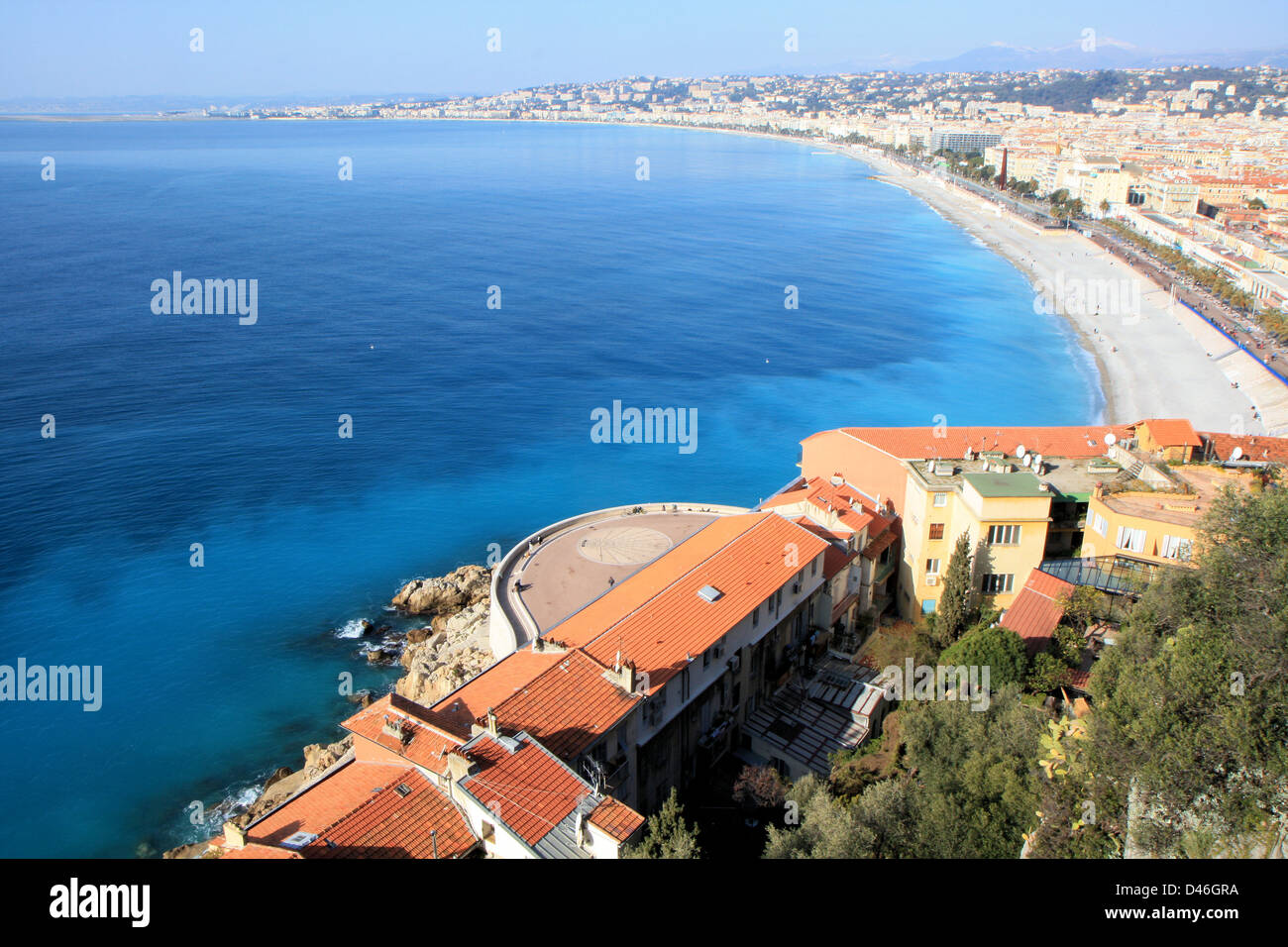 Vue aérienne de la ville de Nice, Côte d'Azur, Provence, France Banque D'Images