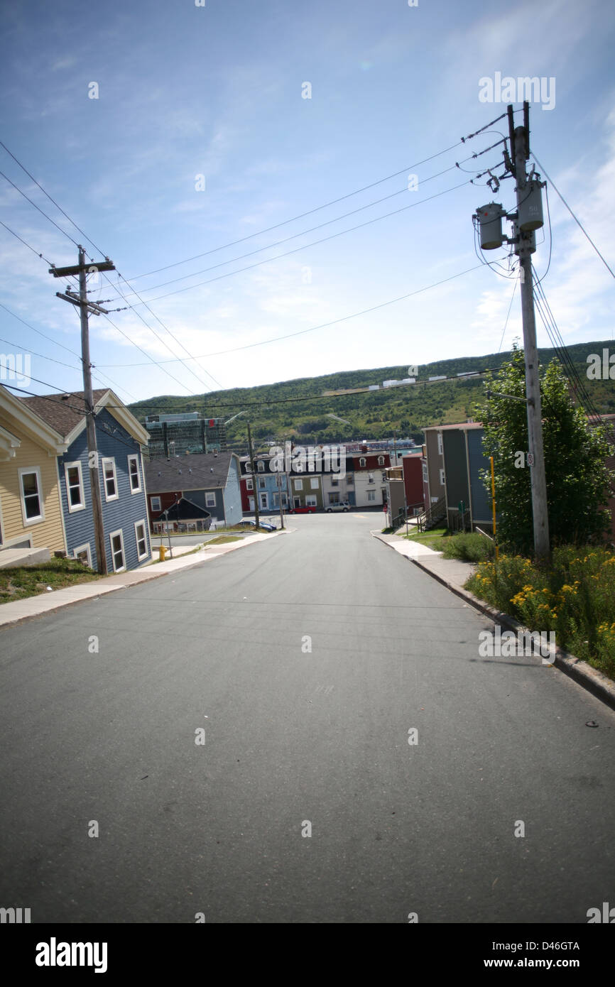 Certaines maisons colorées à St John's, Terre-Neuve. Banque D'Images
