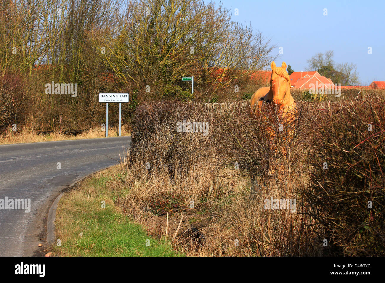 Cheval de Troie, chevaux de Troie, sculpture, sentier, Lincolnshire, Bois, animal, guerriers grecs, cheval intérieur, guerriers grecs, Nigel Sardeson, statue agricole Banque D'Images