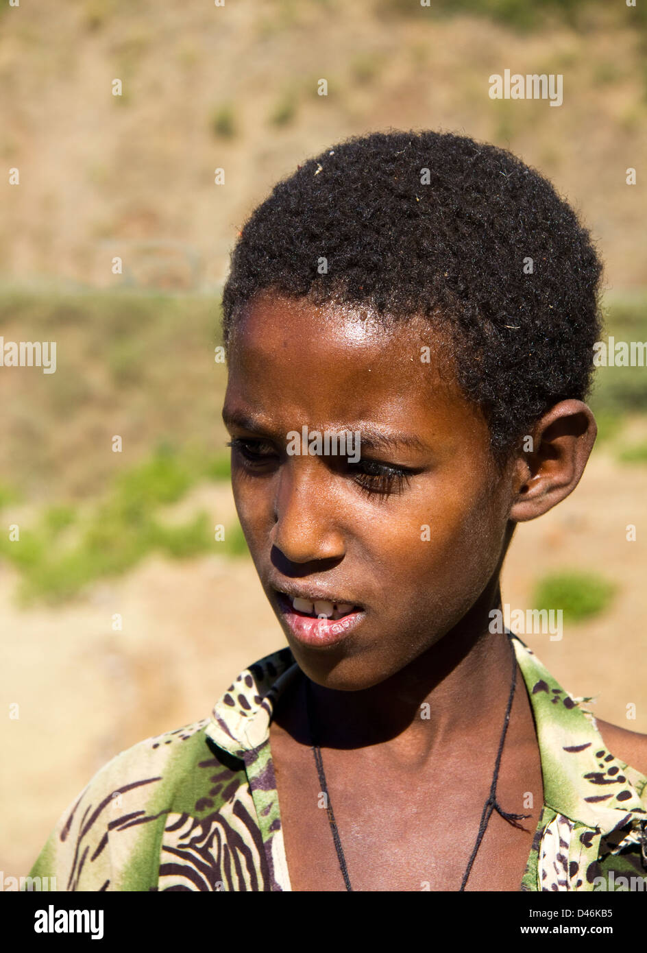 Garçon éthiopien, le nord de l'Éthiopie, l'Afrique Banque D'Images