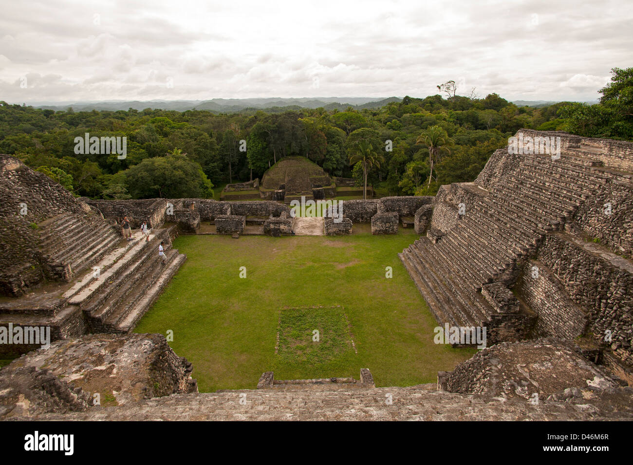 Ruines mayas Caracol, Belize Banque D'Images