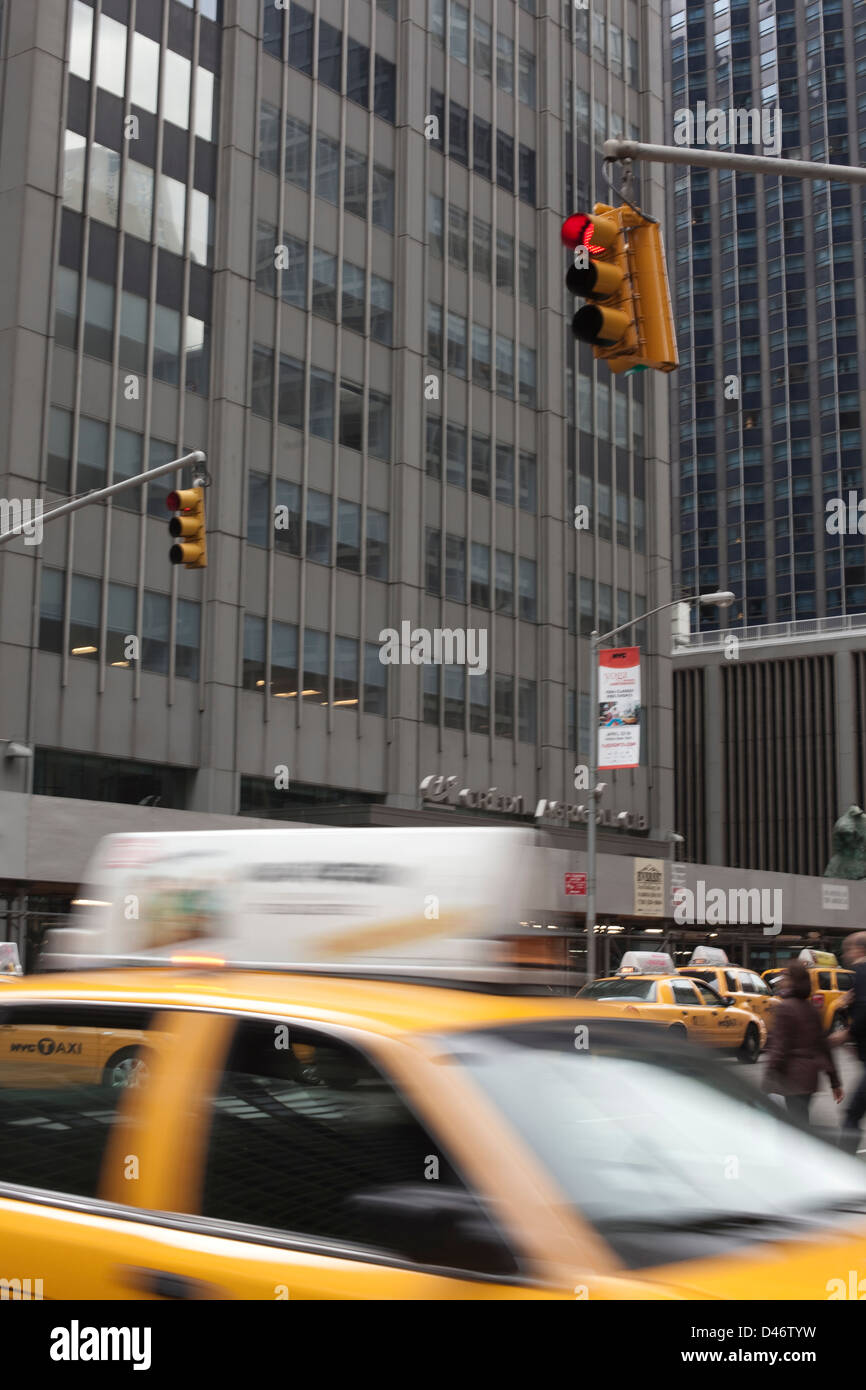 Taxi de New York City, United States. Banque D'Images