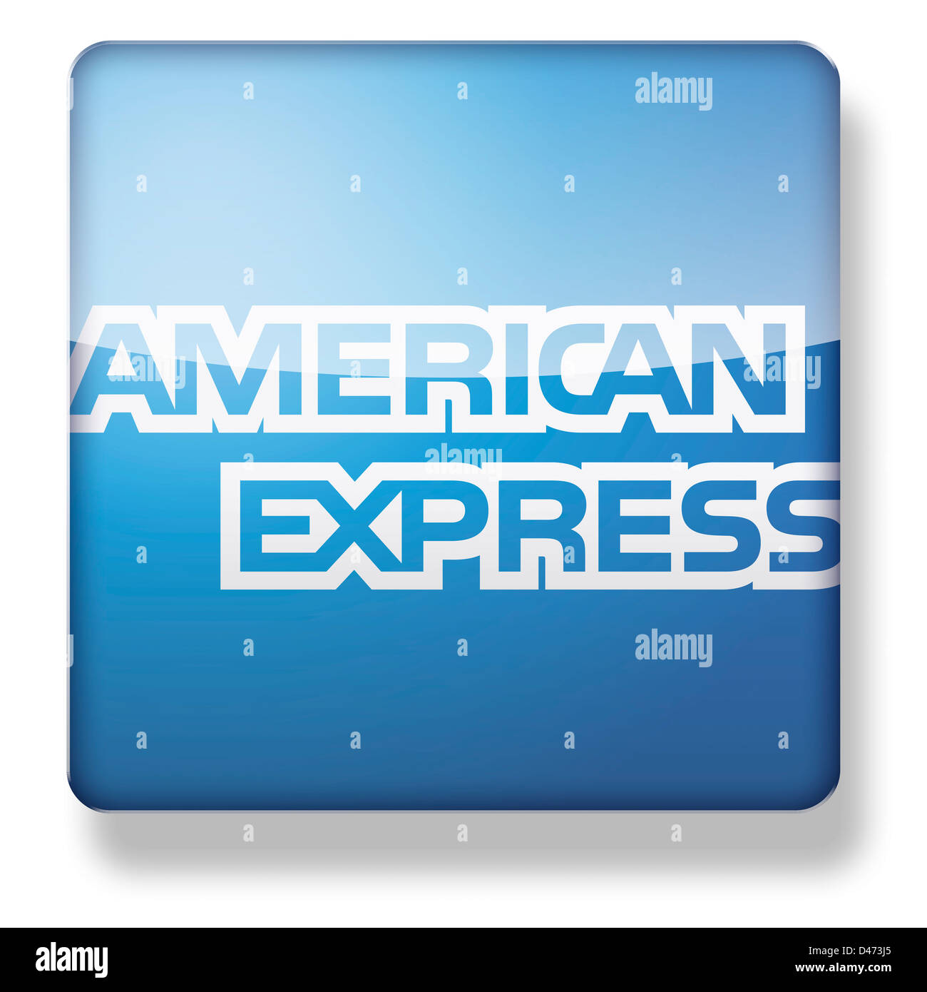 Logo american Express comme une icône de l'application. Chemin de détourage inclus. Banque D'Images