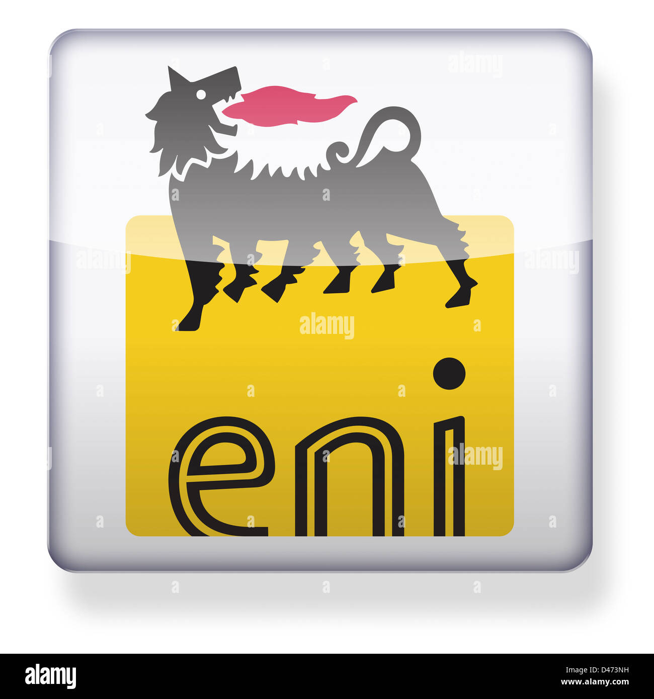 Logo d'ENI en tant qu'icône de l'application. Chemin de détourage inclus. Banque D'Images