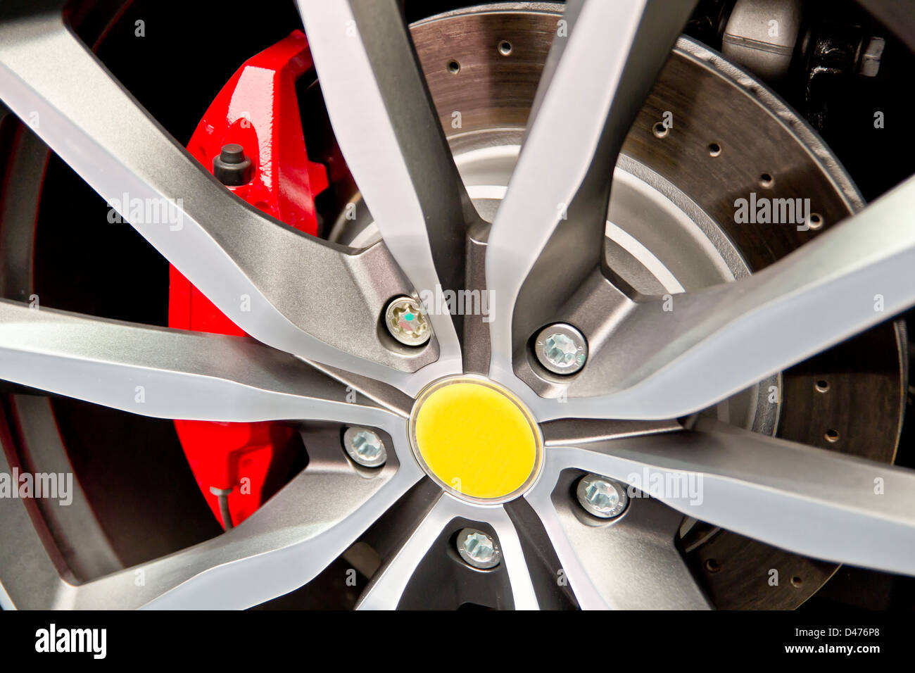 Plaquettes de frein et roue Banque D'Images