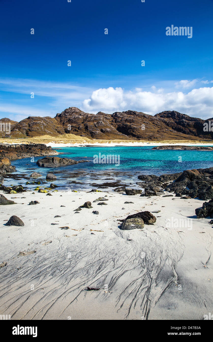 La plage de sable blanc de la baie de Sanna, Ardnamurchan, Highlands, Scotland UK Banque D'Images