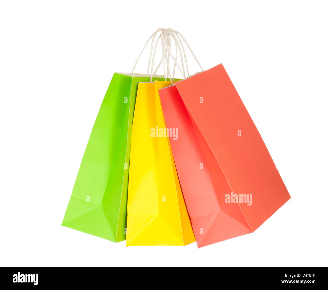 Ensemble de sacs de papier de couleur Banque D'Images