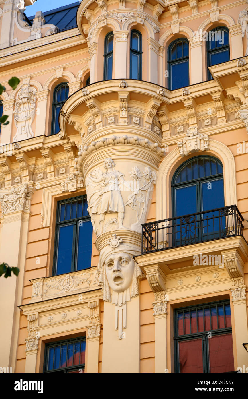 L'Art Nouveau à Elizabetes iela, Elisabethstrasse, Riga, Lettonie Banque D'Images