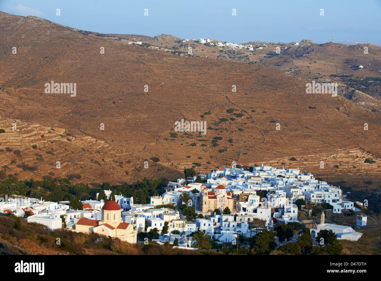 La Grèce, Îles Cyclades, Tinos, pyrgos village Banque D'Images