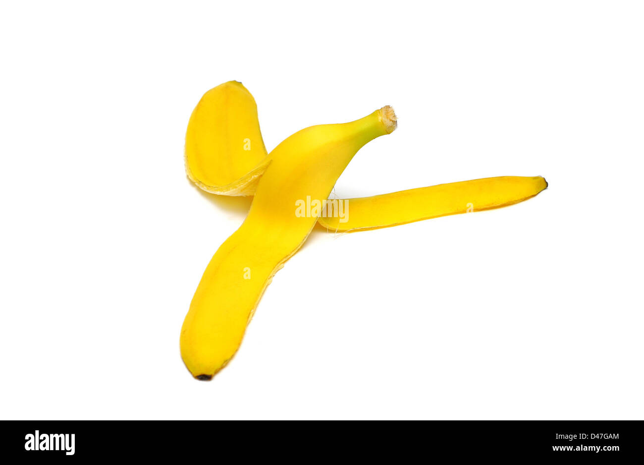 Pelure de banane isolated on white Banque D'Images