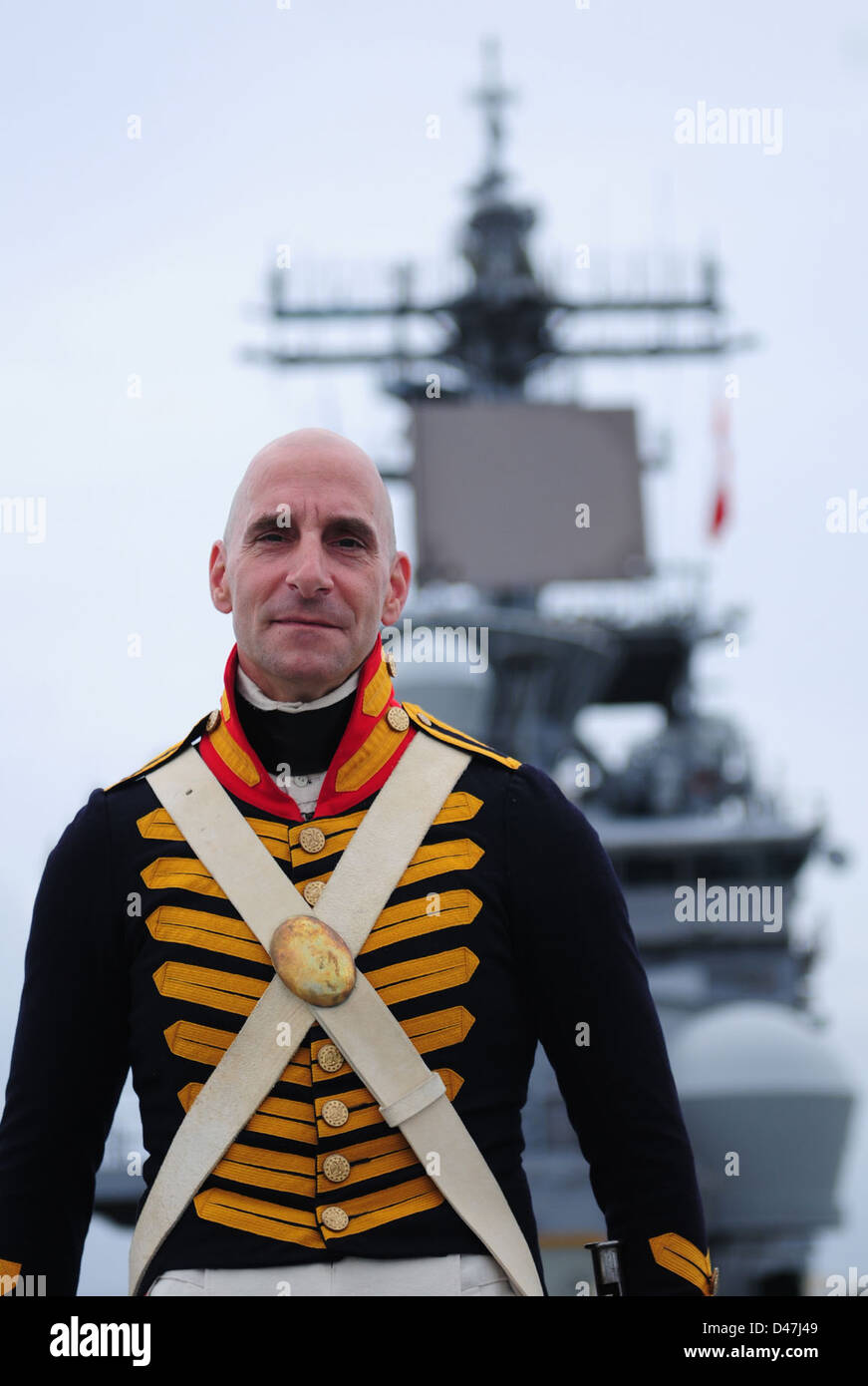 Le colonel Mathew G. Sainte-claire porte un uniforme de Marine du 19ème siècle. Banque D'Images