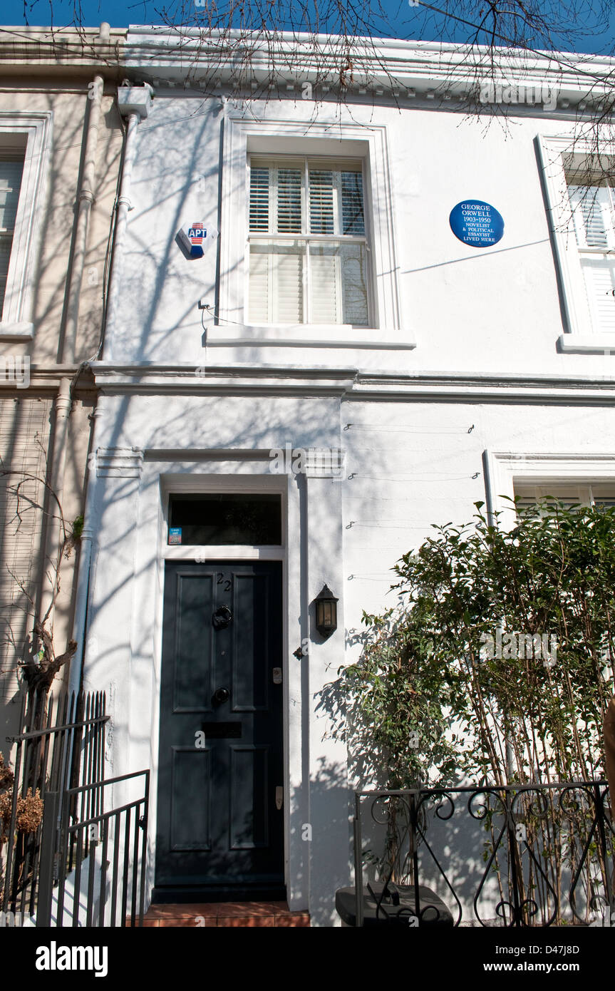 Maison où vécut George Orwell, Portobello Road, Notting Hill, London, W11, UK Banque D'Images
