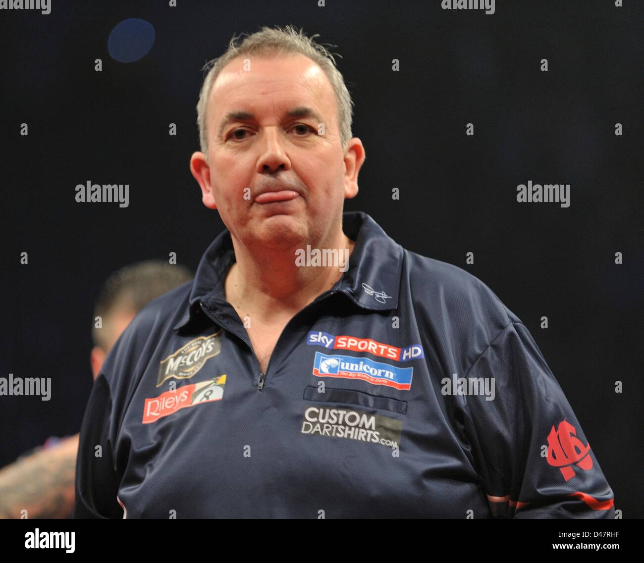 07.03.2013 Nottingham, Angleterre. Phil Taylor lors de la ronde 5 de la Premier League Darts de la Capital FM Arena. Banque D'Images