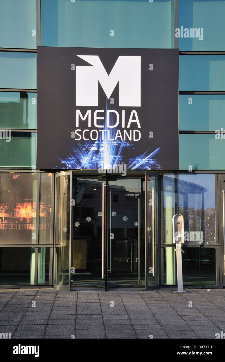 L'entrée de Media Scotland building à Glasgow, Royaume-Uni. Banque D'Images