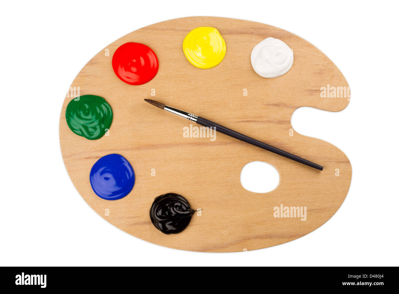 Palette de couleur avec le pinceau Banque D'Images