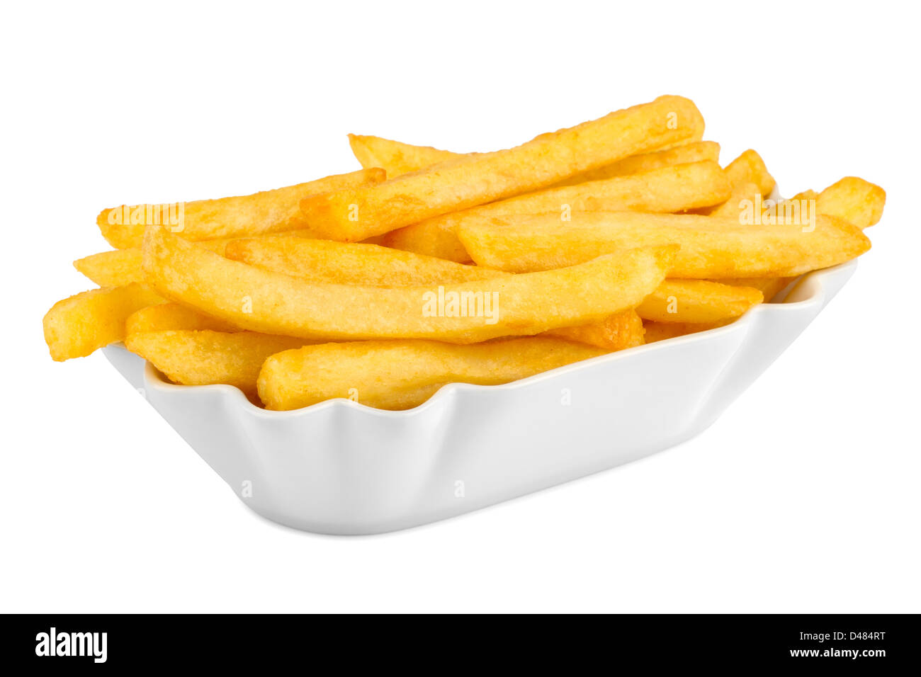 Bol en céramique avec frites. Banque D'Images