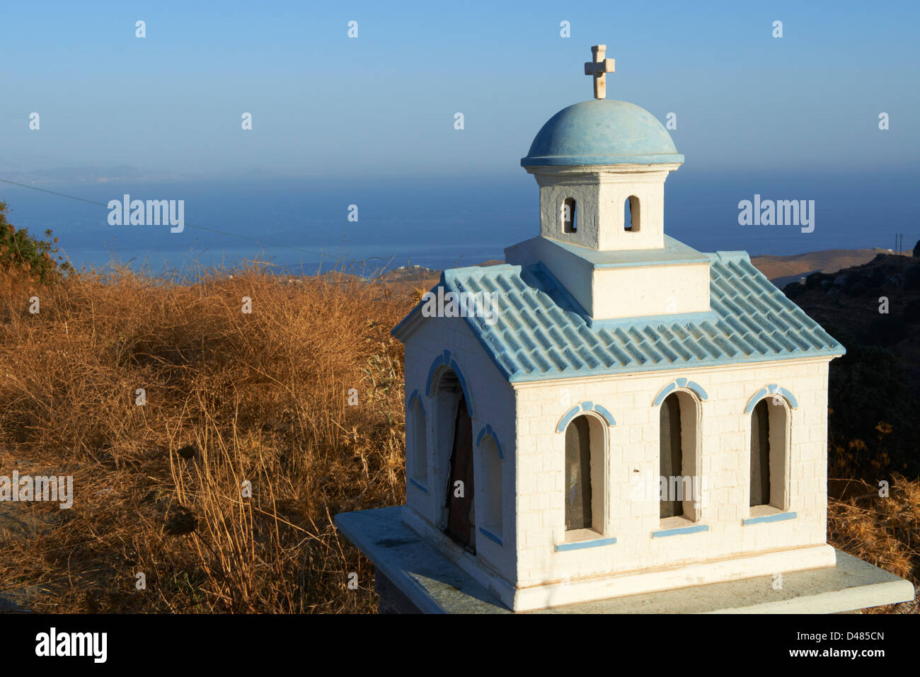 La Grèce, l'île des Cyclades, l'île de Kéa, église miniature Banque D'Images
