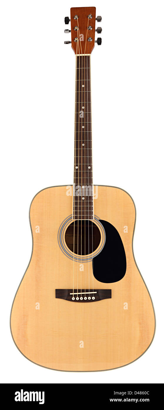 Acoustic Guitar in front of white background Banque D'Images